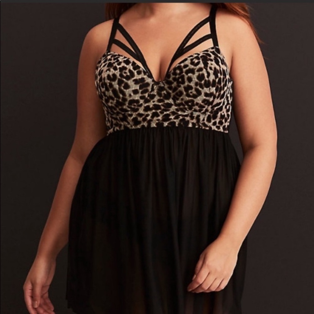 Torrid Strappy Leopard Babydoll